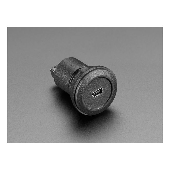 USB Mini B Jack to USB A Jack Round Panel Mount Adapter
