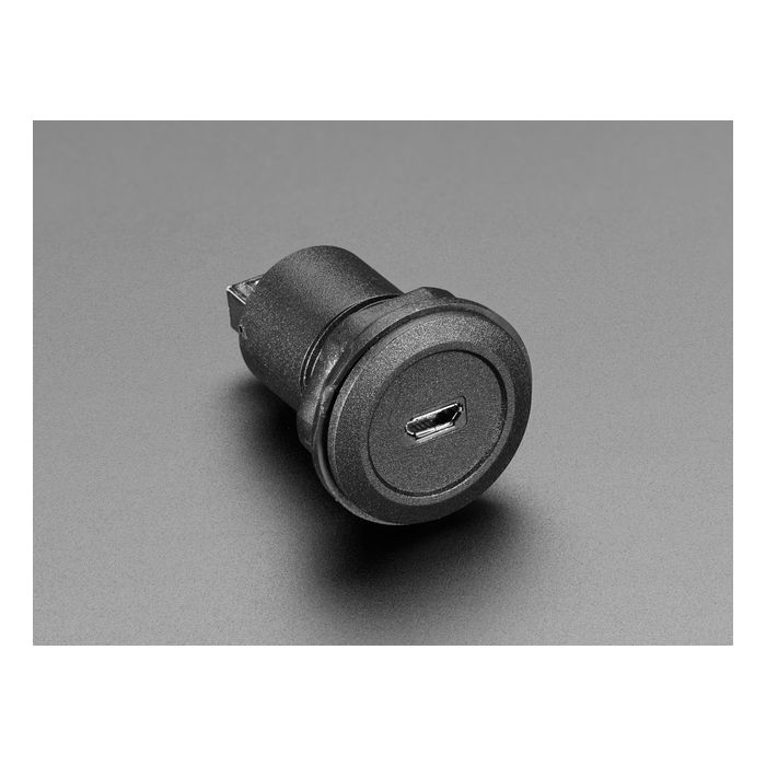 Micro USB B Jack to USB A Plug Round Panel Mount Adapter