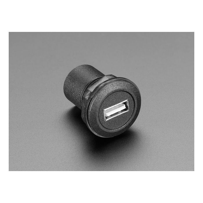 USB A Jack to Micro USB B Jack Round Panel Mount Adapter