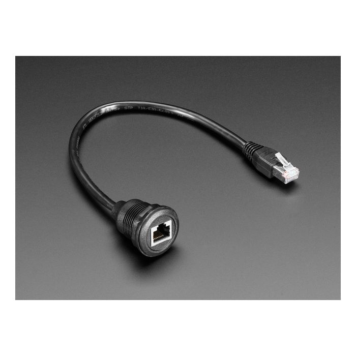 RJ-45 Ethernet Round Panel Mount Extension Cable - 30cm