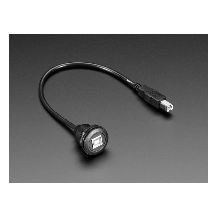 USB B Round Panel Mount Extension Cable - 30cm