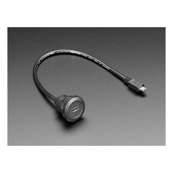 Micro B Round Panel Mount Extension Cable - 30cm