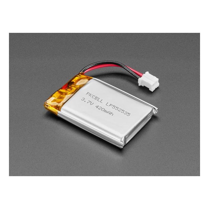 Lithium Ion Polymer Battery with Short Cable - 3.7V 420mAh