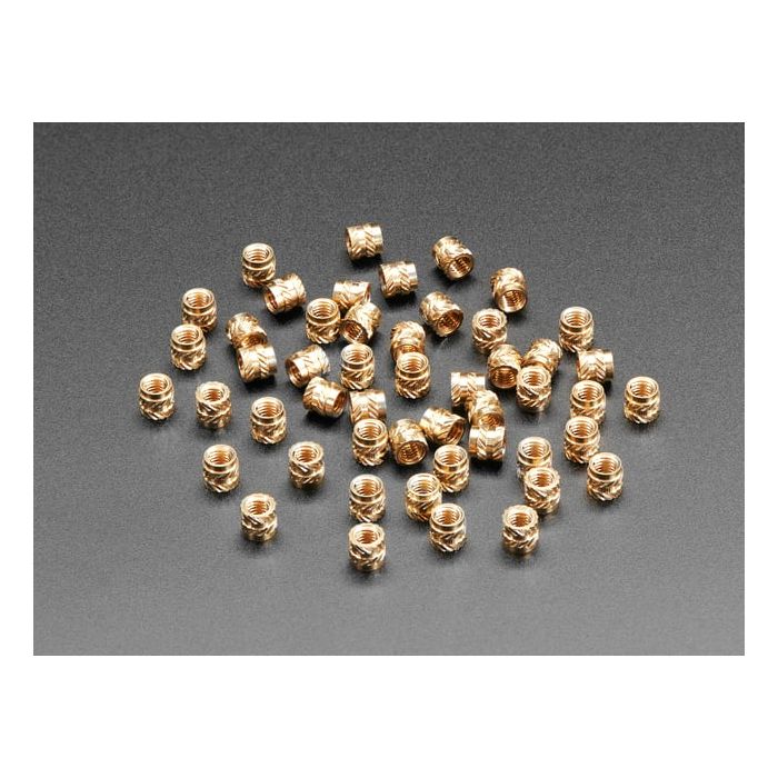 Brass Heat-Set Inserts for Plastic - M3 x 4mm - 50 pack