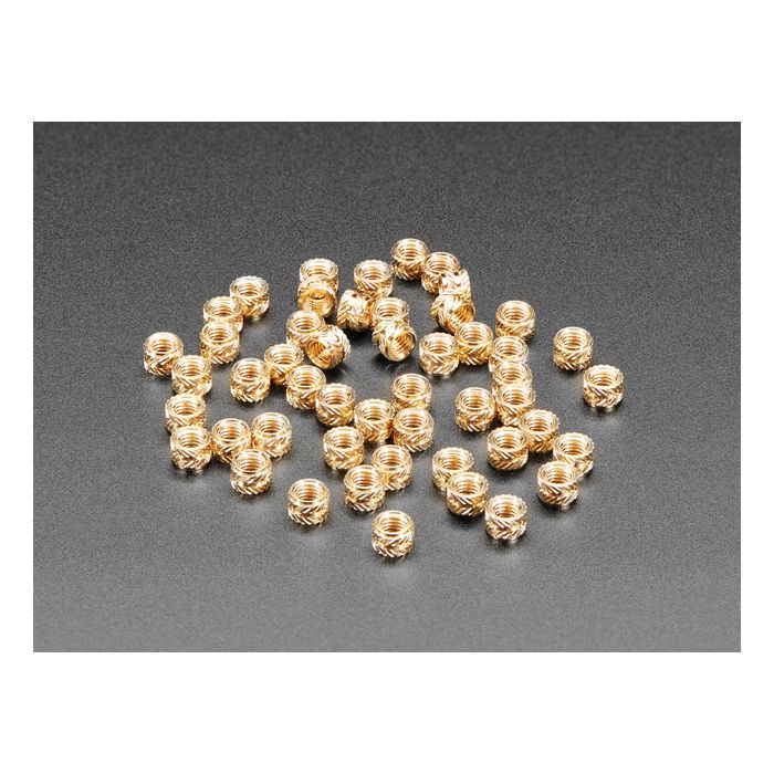 Brass Heat-Set Inserts for Plastic - M3 x 3mm - 50 pack
