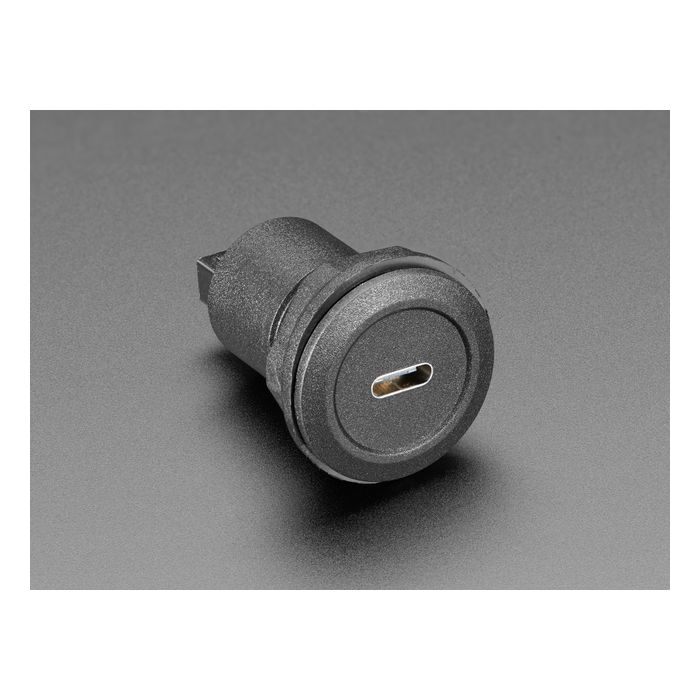 USB C Jack to USB A Jack Round Panel Mount Adapter