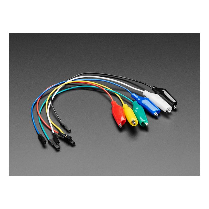 Small Alligator Clip to Female Jumper Wire Bundle - 6 Pieces