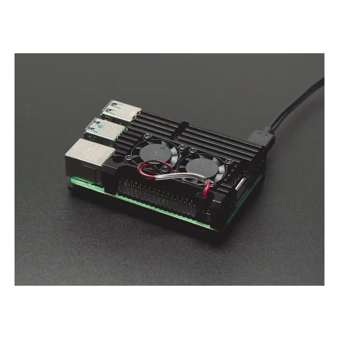 Aluminum Metal Heatsink Raspberry Pi 4 Case with Dual Fans
