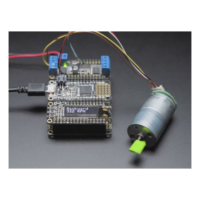Geared DC Motor with Magnetic Encoder Outputs - 7 VDC 1:20 Ratio