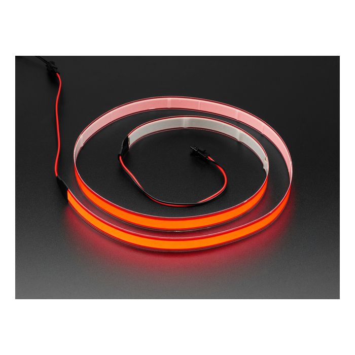 Red Electroluminescent (EL) Tape Strip - 100cm w/two connectors