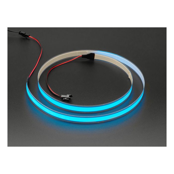 Blue Electroluminescent (EL) Tape Strip - 100cm w/two connectors