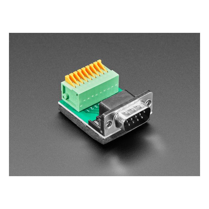 DE-9 (DB-9) Male Plug to Terminal Spring Block Adapter