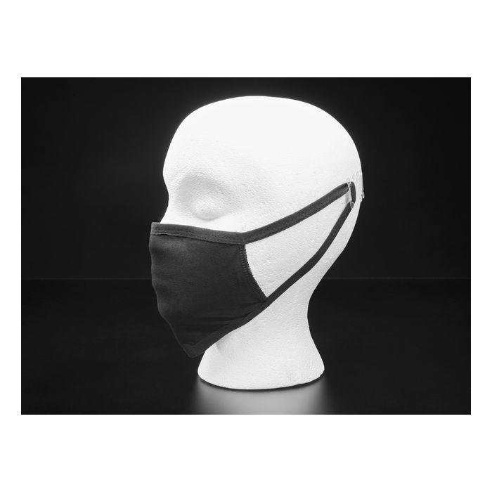 Simple Black 3-Layer Cotton Mask - Adult Size