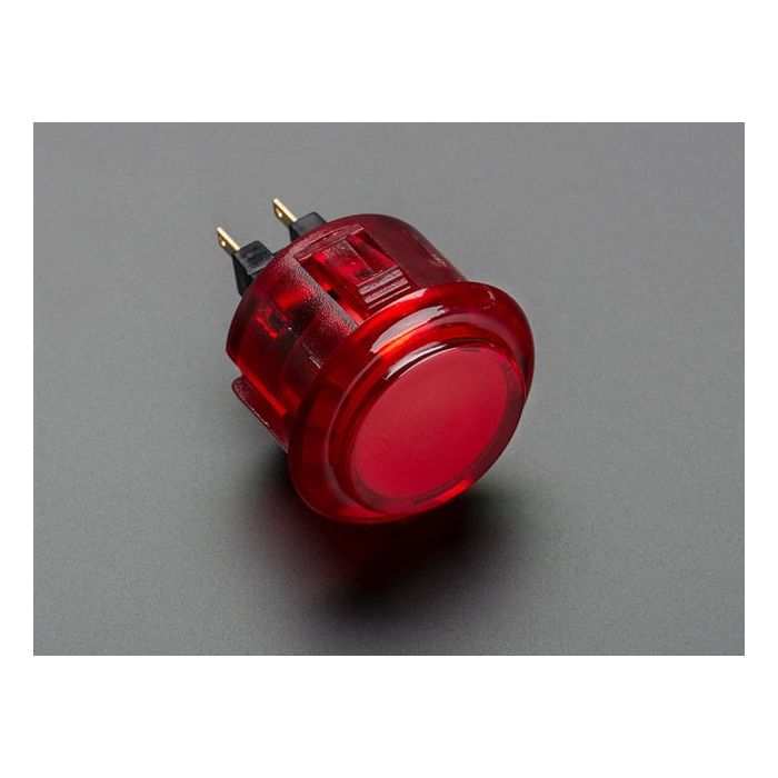 Arcade Button - 30mm Translucent Red
