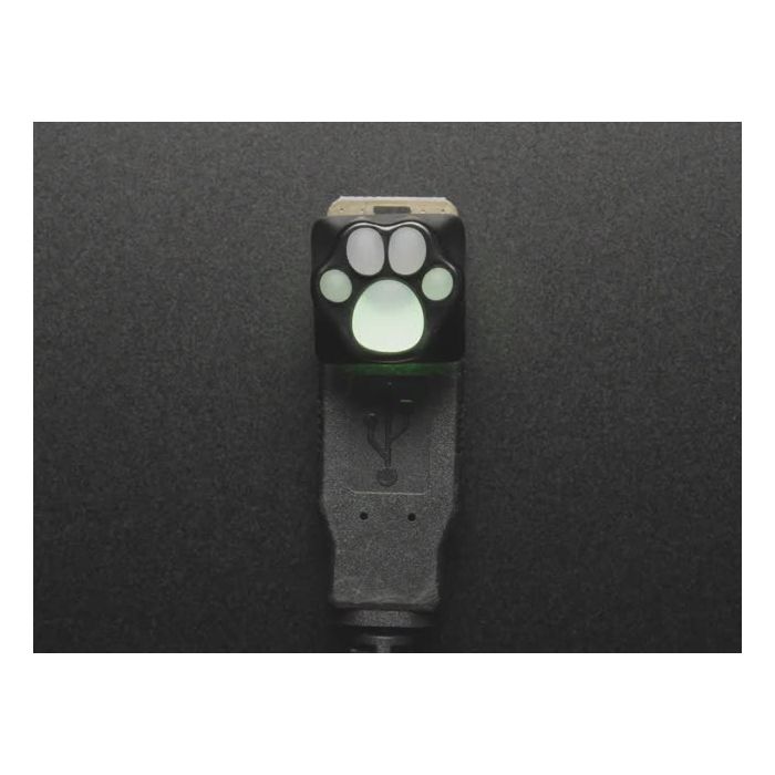 Black Aluminum Kitty Paw Keycap with Translucent Silicone Toes