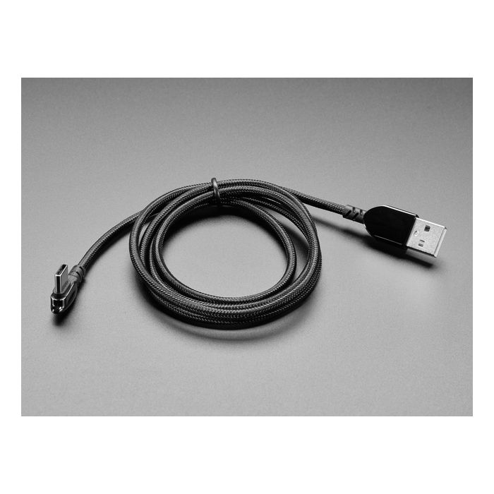 Woven USB Cable with USB Type A to Right Angle USB Type C