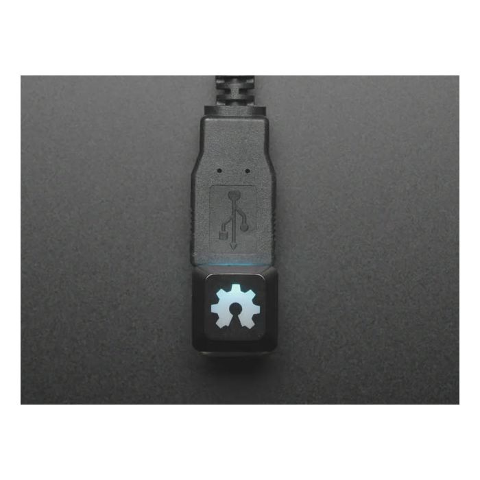 Etched Glow-Through Keycap with Open Source Hardware Gear Logo