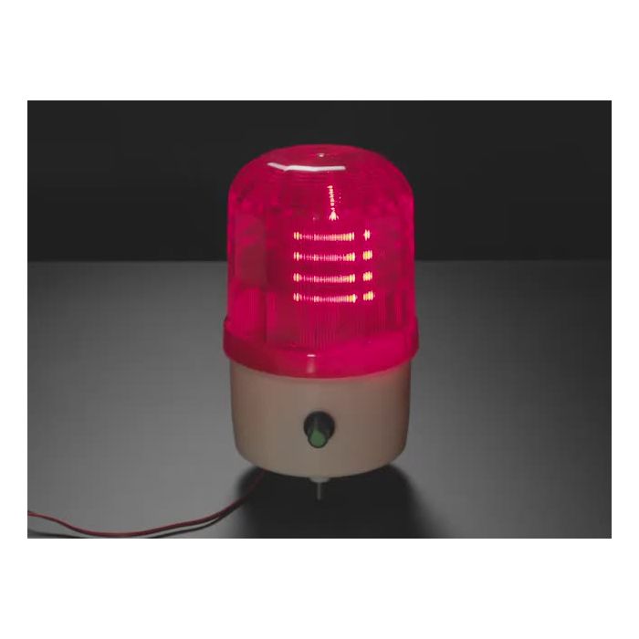 Rotating LED Warning Light with Adjustable Volume Buzzer Alarm