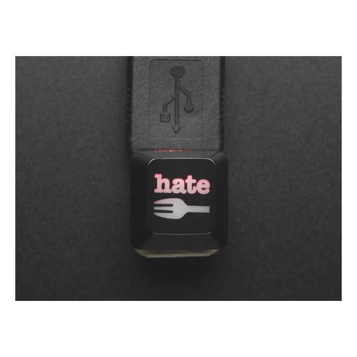 Etched Glow-Through Keycap with Hate Fork Graphics