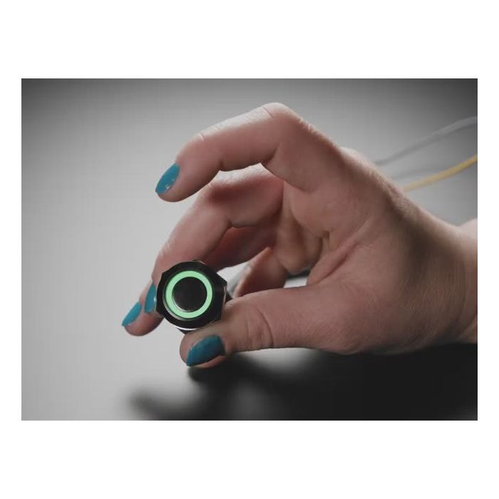 ChromaTek 19mm Rugged Latching Metal Pushbutton with NeoPixel