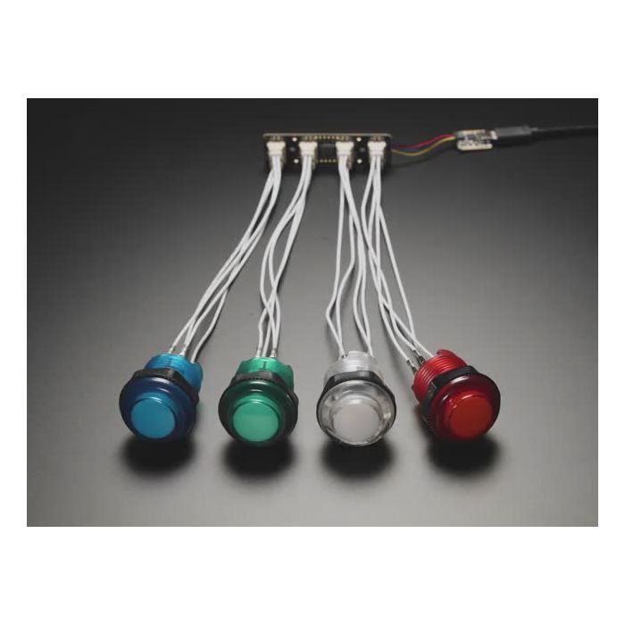 Adafruit LED Arcade Button 1x4 - STEMMA QT I2C Breakout