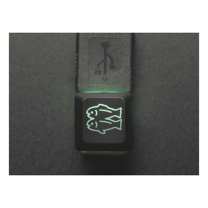 Etched Glow-Through Keycap with Glitch Logo