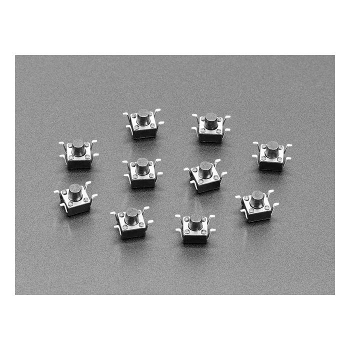 Reverse Mount Tactile Switch Buttons - 6mm square - 10 Pack