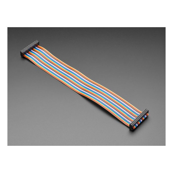 Rainbow 34-pin Dual Row IDC Floppy Ribbon Cable - 30cm long