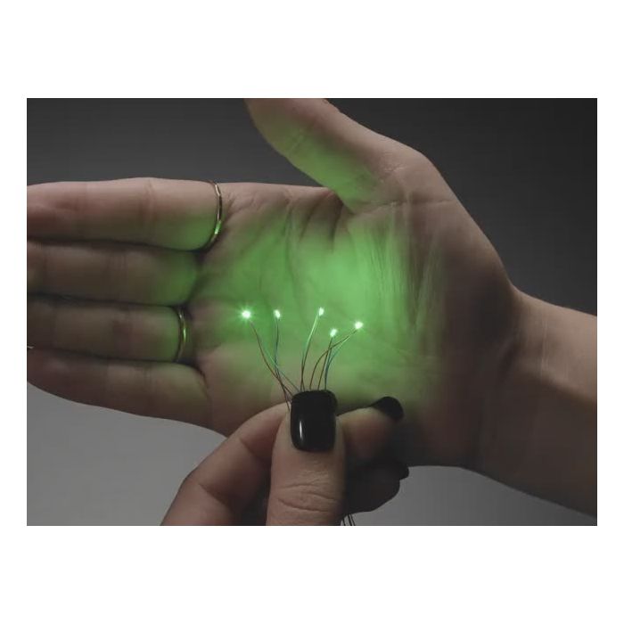 Miniature Wired LEDs - 0805 SMT LED - Pure Green - 5 pack