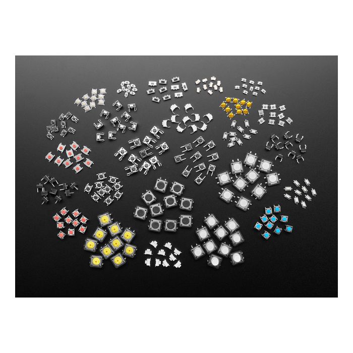 Tactile Switch Assortment - 25 Different Buttons - 10 pcs each