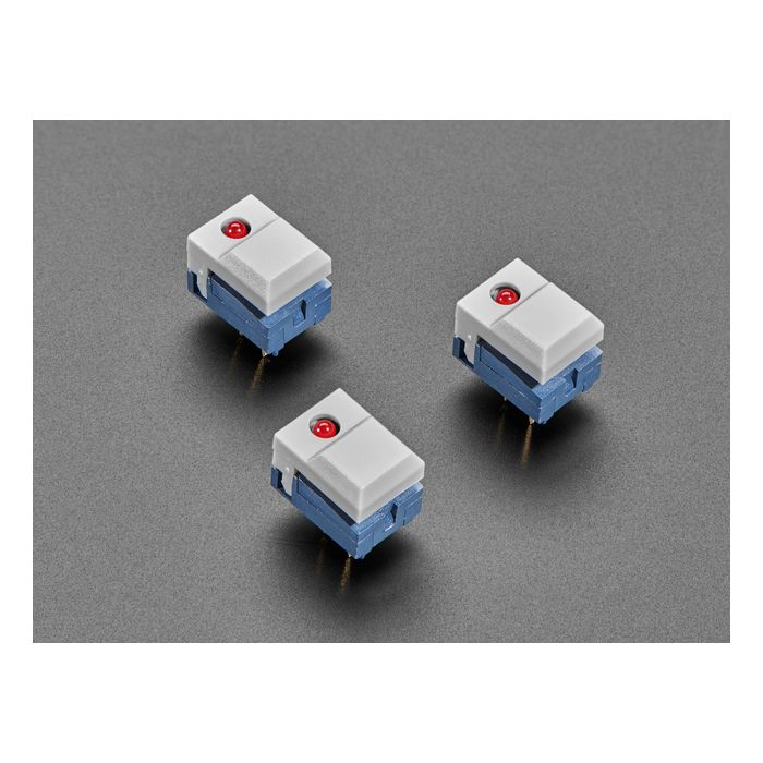 Step Switch with LED - Three Pack of Gray Plastic with Red LED