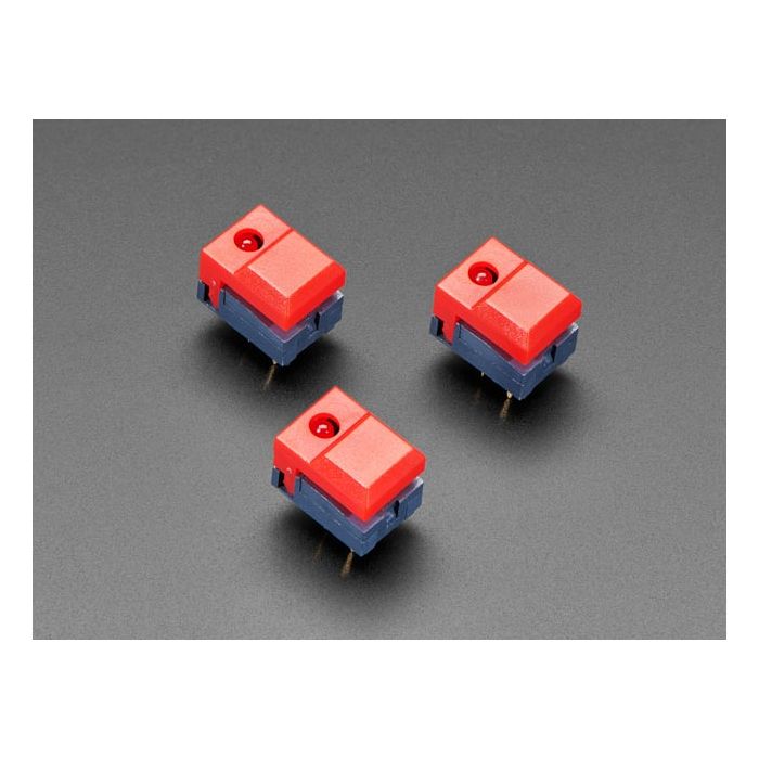 Step Switch with LED - Three Pack of Red Plastic with Red LED