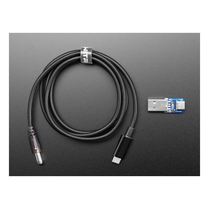 Re-programmable USB Type-C PD to 2.1/5.5mm Barrel Jack Cable