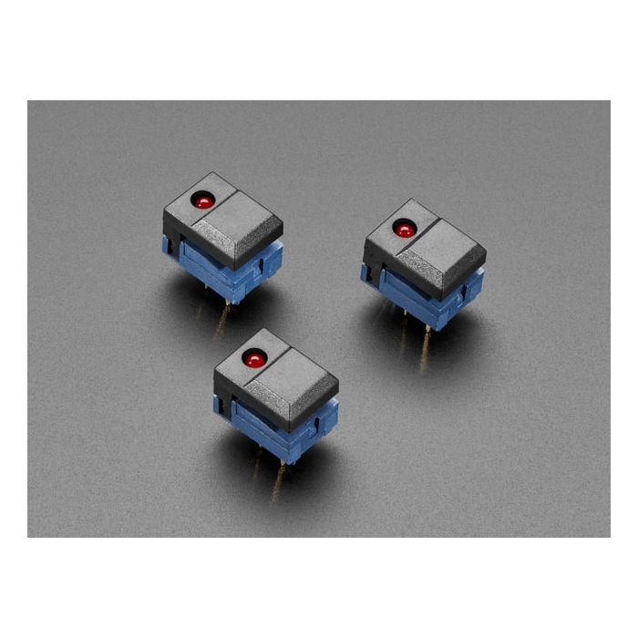 Step Switch with LED - Three Pack of Black with Red LED - PB86