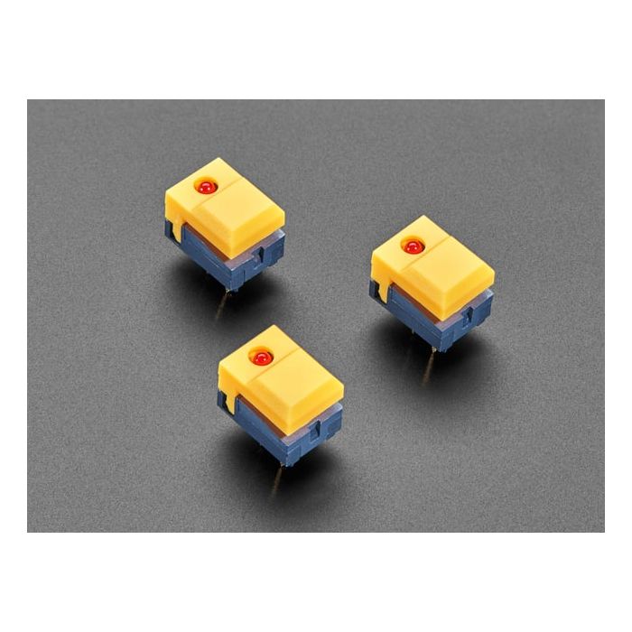 Step Switch with LED - Three Pack of Yellow with Red LED