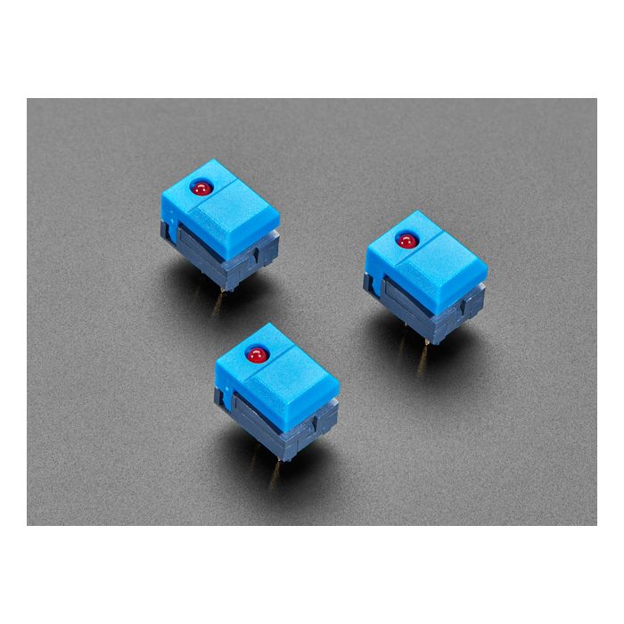 Step Switch with LED - Three Pack of Blue Plastic with Red LED
