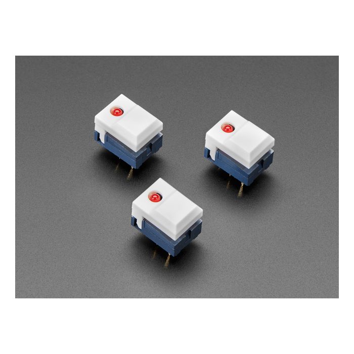 Step Switch with LED - Three Pack of White with Red LED - PB86