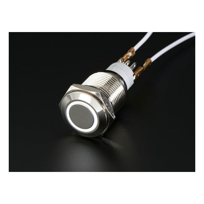 Rugged Metal Pushbutton with White LED Ring