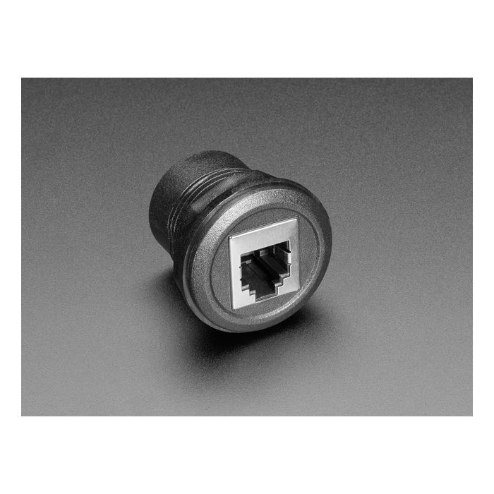 RJ-12 or RJ-11 Telephone Round Panel Mount Adapter Plug