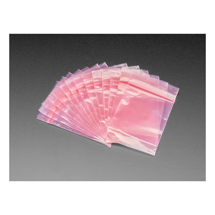 Small Pink Anti-Static Zip Top Bag - 2" x 3" - 100 Pack