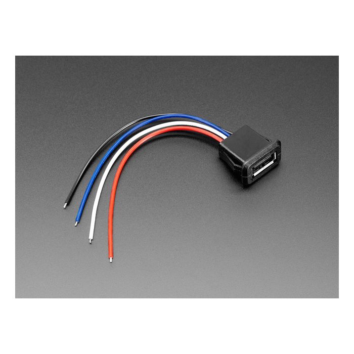 Snap-In Panel Mount Cable - USB Type A Socket to 4 Wires