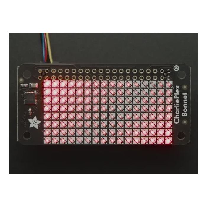 Adafruit CharliePlex LED Matrix Bonnet - 8x16 Red LEDs