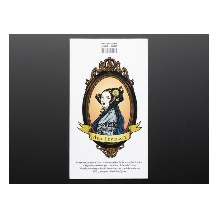 Ada Lovelace, large, oval, color - Sticker!