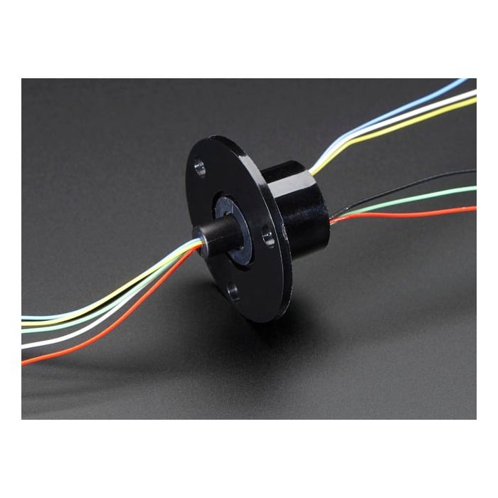 Slip Ring with Flange - 22mm diameter, 6 wires, max 240V @ 2A