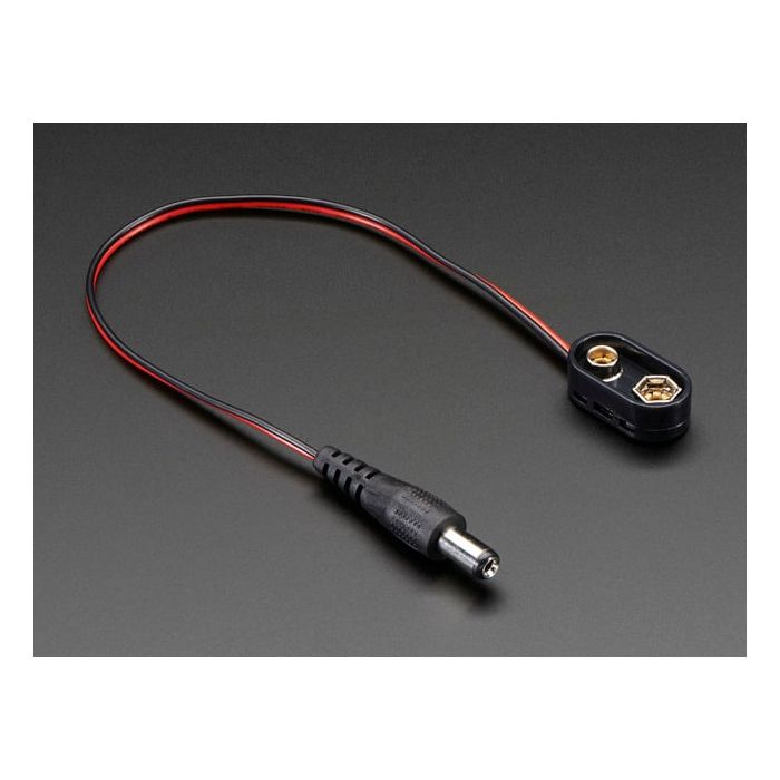 9V battery clip with  5.5mm/2.1mm plug