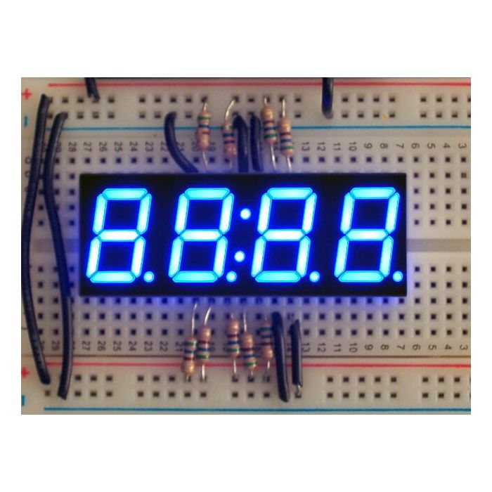 Blue 7-segment clock display - 0.56" digit height