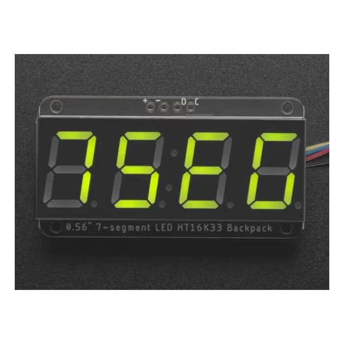 Green 7-segment clock display - 0.56" digit height