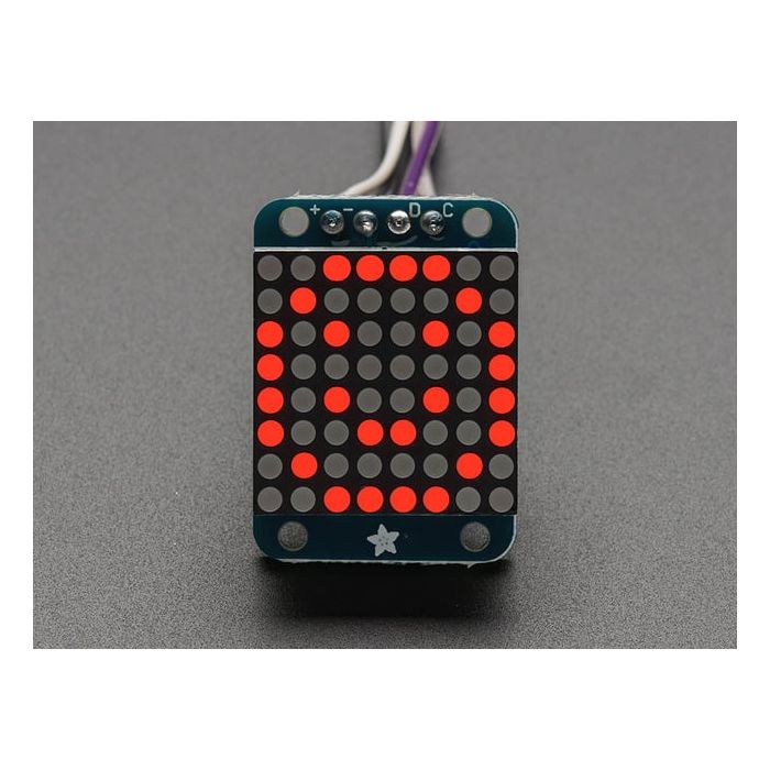 Adafruit Mini 8x8 LED Matrix w/I2C Backpack - Red