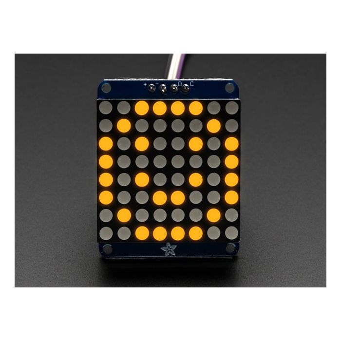 Adafruit Mini 8x8 LED Matrix w/I2C Backpack - Yellow
