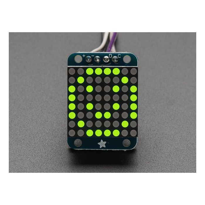 Adafruit Mini 0.8" 8x8 LED Matrix w/I2C Backpack - Yellow-Green